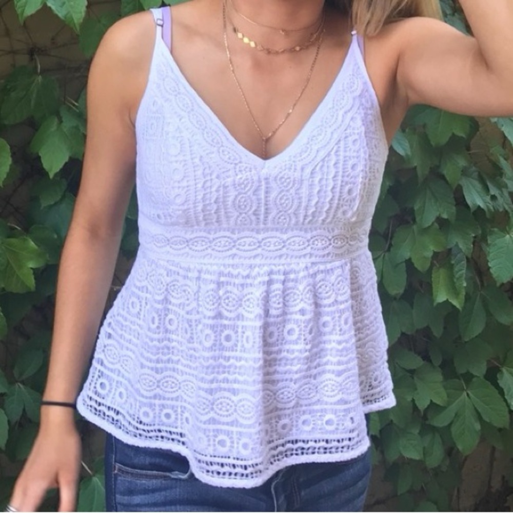 A&F Peplum Crotchet Tank